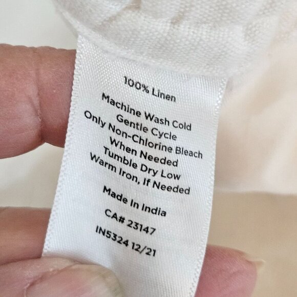 Talbots White 100% Linen Drawstring Pants Medium Casual Tropical - Picture 6 of 10